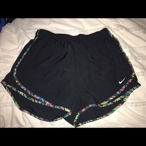 Black/multicolor Nike running shorts